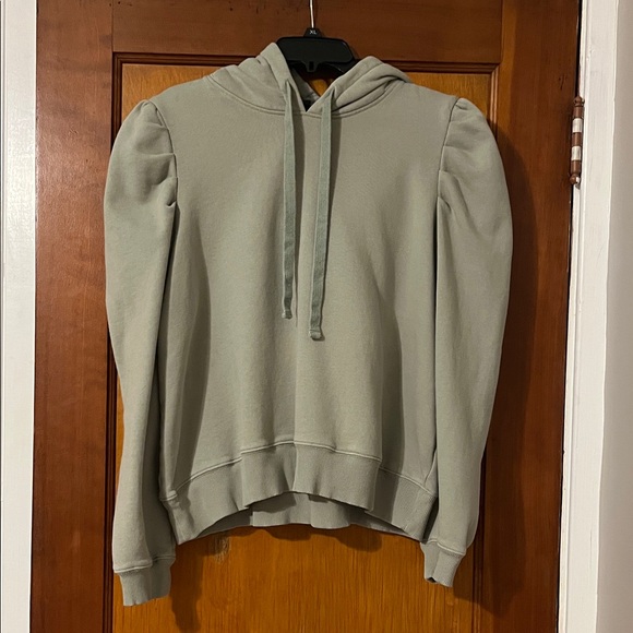 Express Women's Light Green Hoodie Sweater - Picture 1 of 4